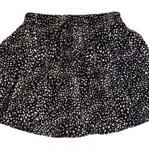 Francesca's Chiffon Mini Skirt Ruffled Flutter Tiered Black and Taupe Size M